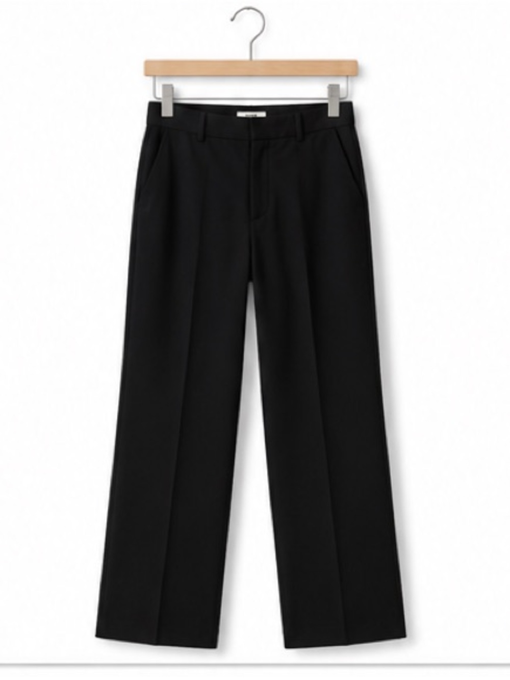 H&M Black Wide Straight-Leg Trousers